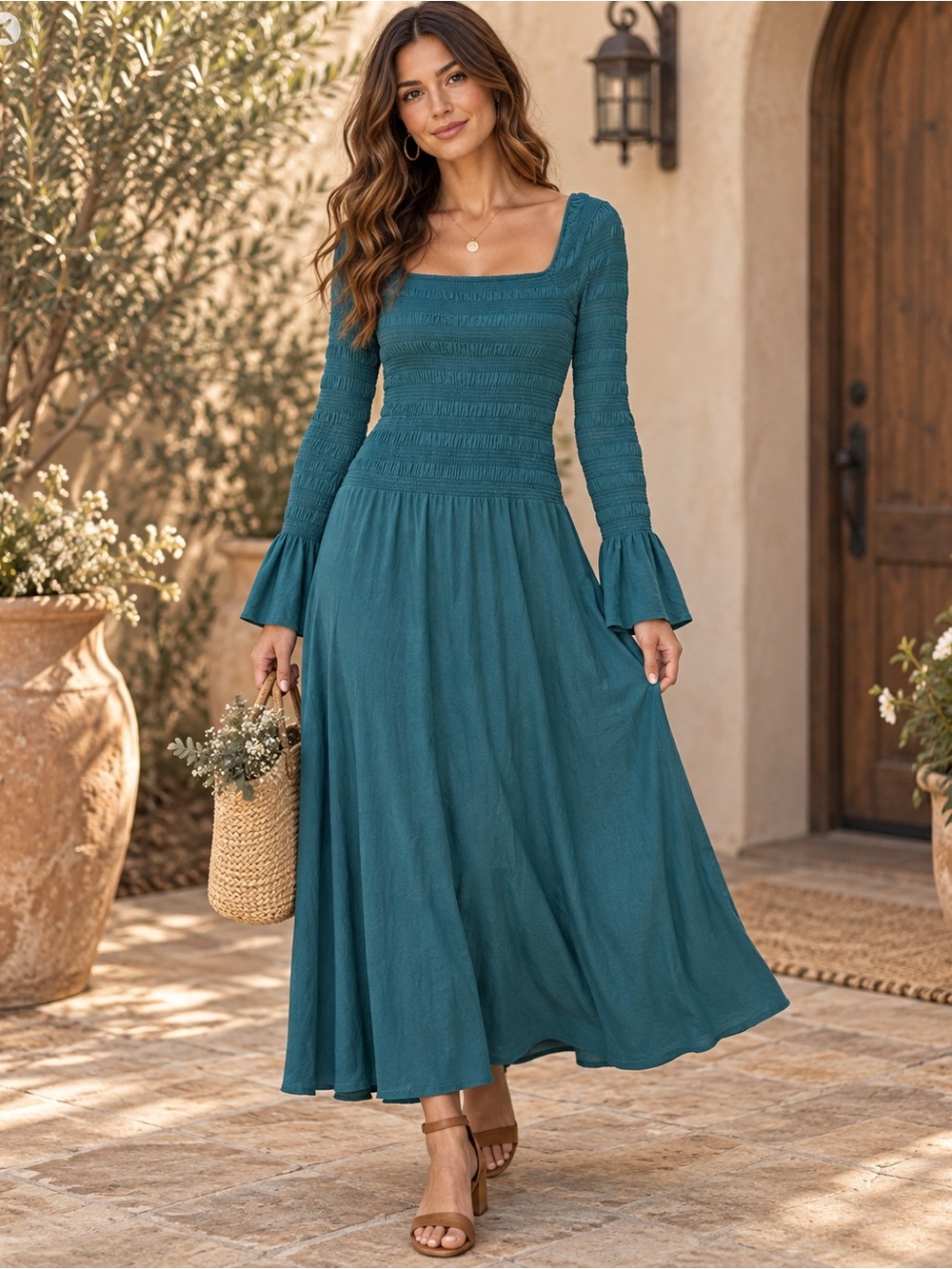 NWT Free People Free-est Kiera Midi Dress on Pacific Green Size XL